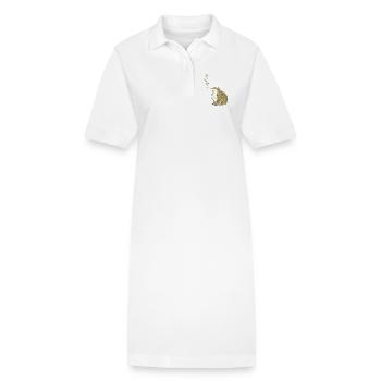 Fumée de grenouille japonaise funky - Robe polo bio PAIGER Stanley/Stella Femme - blanc - Devant