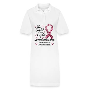 Antiphospholipid syndrome Awareness - Stanley/Stella PAIGER Organic Women’s Polo Dress - white - Front