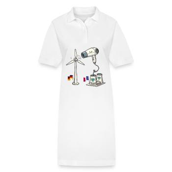Wind Power vs Nuclear Power Funny Satire - Stanley/Stella PAIGER Organic Women’s Polo Dress - white - Front