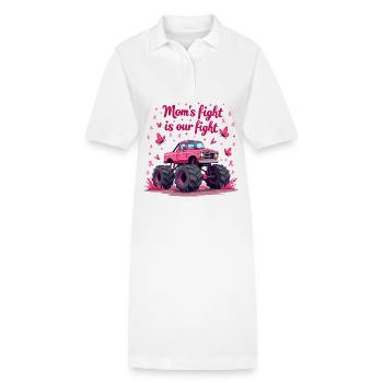 Le combat des mamans - Sensibilisation au cancer du sein - Robe polo bio PAIGER Stanley/Stella Femme - blanc - Devant
