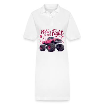 Mom’s Fight Is Our Fight - Breast Cancer Awareness - Stanley/Stella PAIGER Organic Women’s Polo Dress - white - Front