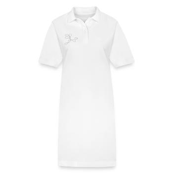 Dessin d’une ligne de footballeur - Robe polo bio PAIGER Stanley/Stella Femme - blanc - Devant