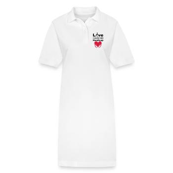 Liebe Behinderung Rollstuhl Spruch Geschenk - Stanley/Stella Frauen Bio-Polokleid PAIGER - Weiß - Vorne