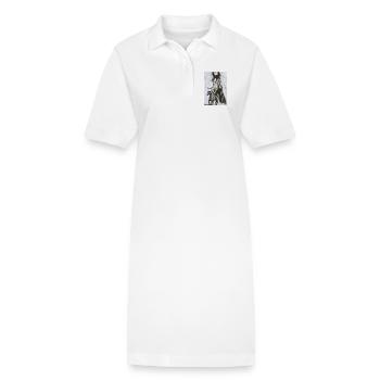 Majestic horse and his foal - Stanley/Stella PAIGER Organic Women’s Polo Dress - white - Front