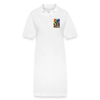 Abstrakte Kunst - Stanley/Stella Frauen Bio-Polokleid PAIGER - Weiß - Vorne