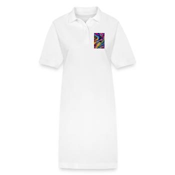 Abstrakte Kunst - Stanley/Stella Frauen Bio-Polokleid PAIGER - Weiß - Vorne