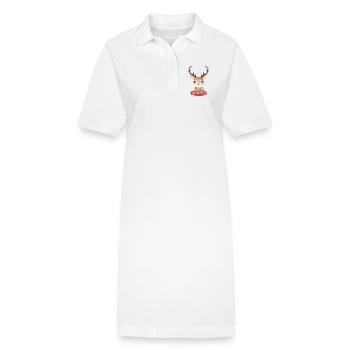 niedlicher schicker Hirsch mit Weihnachtspullover - Stanley/Stella Frauen Bio-Polokleid PAIGER - Weiß - Vorne