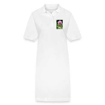 Dahlia rose rose fleur, fleur - Robe polo bio PAIGER Stanley/Stella Femme - blanc - Devant