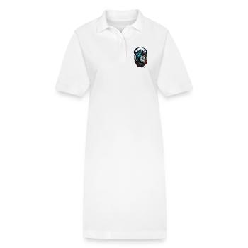 L’horloge dans le brouillard de l’infini. - Robe polo bio PAIGER Stanley/Stella Femme - blanc - Devant