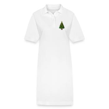 Festliche Bierflaschen Weihnachtsbaum - Stanley/Stella Frauen Bio-Polokleid PAIGER - Weiß - Vorne
