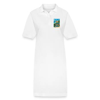 Schöne ikonische Aussicht mit Statue und Meer - Stanley/Stella Frauen Bio-Polokleid PAIGER - Weiß - Vorne