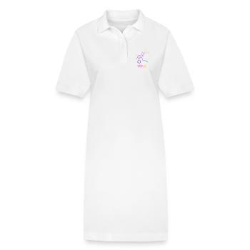 Art moléculaire psychédélique LSD - Robe polo bio PAIGER Stanley/Stella Femme - blanc - Devant