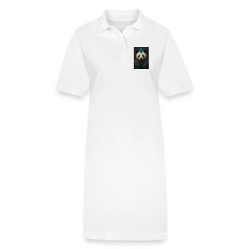 Panda Punk avec Mohawk bleu - Robe polo bio PAIGER Stanley/Stella Femme - blanc - Devant