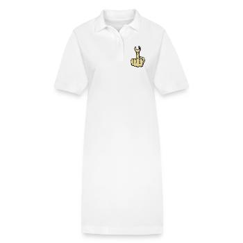 Doigt d’honneur Clé à molette puante - Robe polo bio PAIGER Stanley/Stella Femme - blanc - Devant