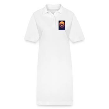 Feuille de cannabis Sun Mandala - Robe polo bio PAIGER Stanley/Stella Femme - blanc - Devant