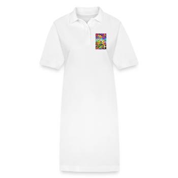 Voyage fantastique de dessins animés hallucinants - Robe polo bio PAIGER Stanley/Stella Femme - blanc - Devant