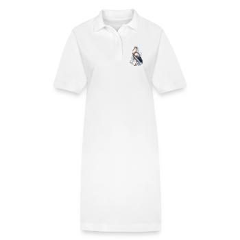 Stork Fantasy Reiher Fantasy Königreich - Stanley/Stella Frauen Bio-Polokleid PAIGER - Weiß - Vorne
