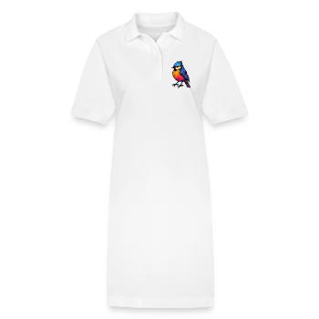 Mésange Pop Art : L'Éclat en Couleur - Robe polo bio PAIGER Stanley/Stella Femme - blanc - Devant