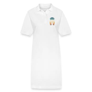 Coupe mullet coupe mulet - Robe polo bio PAIGER Stanley/Stella Femme - blanc - Devant