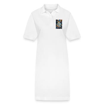 Vertraue dem Rudel. - Stanley/Stella Frauen Bio-Polokleid PAIGER - Weiß - Vorne