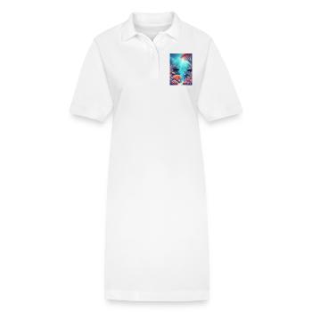 Récifs coralliens colorés - Robe polo bio PAIGER Stanley/Stella Femme - blanc - Devant