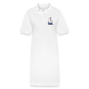 Abstract illustration of a cable car - Stanley/Stella PAIGER Organic Women’s Polo Dress - white - Front