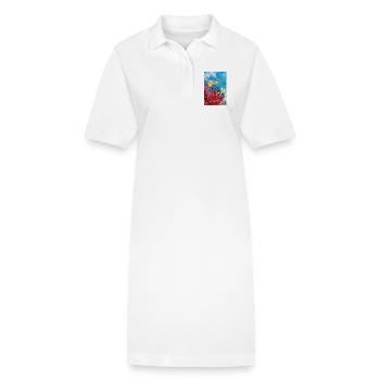 Monde sous-marin vibrant du récif corallien - Robe polo bio PAIGER Stanley/Stella Femme - blanc - Devant