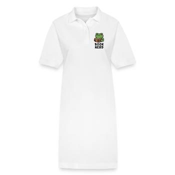 Wise Frog Lecture Livre Imprimer - Robe polo bio PAIGER Stanley/Stella Femme - blanc - Devant