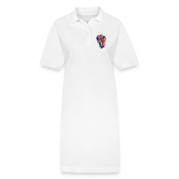 Graphismes d’art psychédélique colorés LSD - Robe polo bio PAIGER Stanley/Stella Femme - blanc - Devant