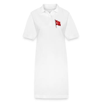 Türkei Fahne - Stanley/Stella Frauen Bio-Polokleid PAIGER - Weiß - Vorne