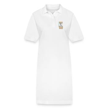 Enregistrement des lamas - Robe polo bio PAIGER Stanley/Stella Femme - blanc - Devant