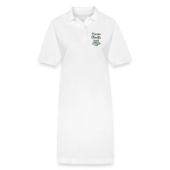 Maîtresse super chouette verte 3D - Robe polo bio PAIGER Stanley/Stella Femme - blanc - Devant