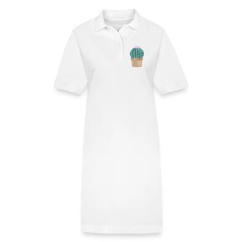 Kaktus im Blumentopf - Stanley/Stella Frauen Bio-Polokleid PAIGER - Weiß - Vorne
