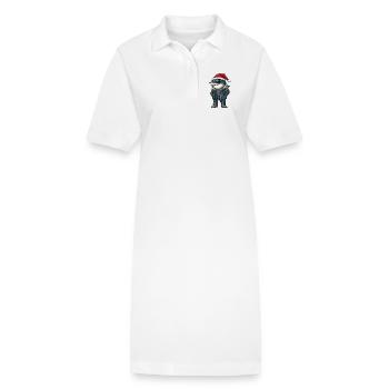 Noël Hiver du requin - Robe polo bio PAIGER Stanley/Stella Femme - blanc - Devant