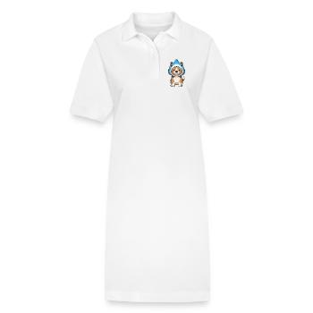 Süßer Beagle Hund Cartoon Karneval Brasilien - Stanley/Stella Frauen Bio-Polokleid PAIGER - Weiß - Vorne