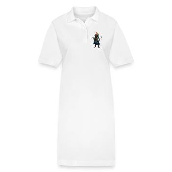 Guerrier viking avec arc et cape de fourrure - Robe polo bio PAIGER Stanley/Stella Femme - blanc - Devant