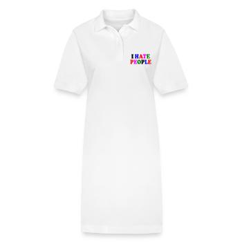 I hate people - Robe polo bio PAIGER Stanley/Stella Femme - blanc - Devant