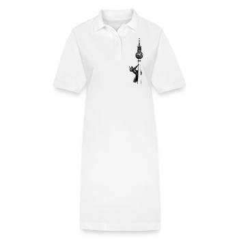 TV Tower Berlin with Squirrel / Graphic - Stanley/Stella PAIGER Organic Women’s Polo Dress - white - Front