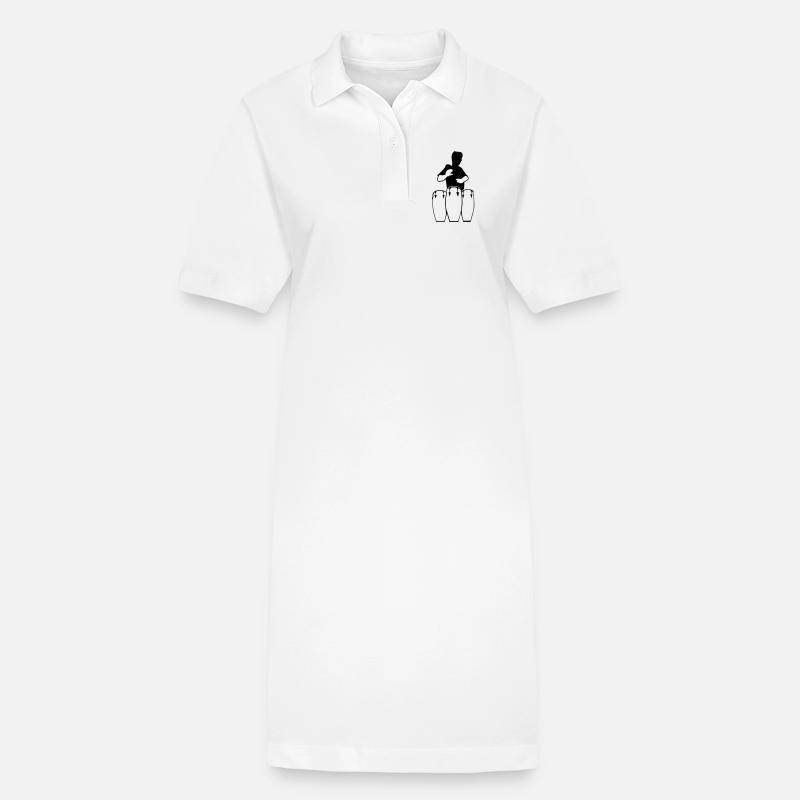 drummers, conga player - Stanley/Stella PAIGER Organic Women’s Polo Dress - white