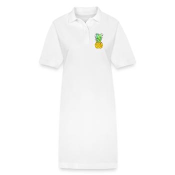 Pineapple colorful - Stanley/Stella PAIGER Organic Women’s Polo Dress - white - Front