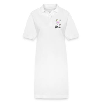 Logo Rave Unicorns Black Text - Stanley/Stella PAIGER Organic Women’s Polo Dress - white - Front
