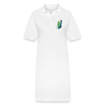 Cadeau de lézard grimpeur de gecko escaladeur de bloc - Robe polo bio PAIGER Stanley/Stella Femme - blanc - Devant