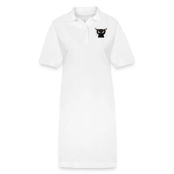 Chat noir - Robe polo bio PAIGER Stanley/Stella Femme - blanc - Devant