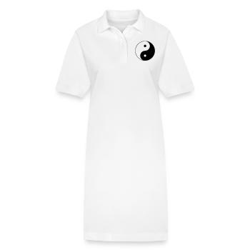 Ying Yang Zeichen Symbol Logo Icon - Stanley/Stella Frauen Bio-Polokleid PAIGER - Weiß - Vorne