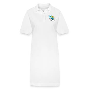 terre rond disque disque de terre globe terrestre planète - Robe polo bio PAIGER Stanley/Stella Femme - blanc - Devant