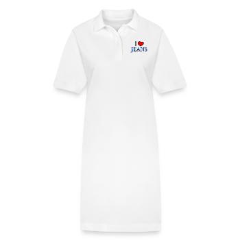 I love jeans heart jeans jeans wear clothes - Stanley/Stella PAIGER Organic Women’s Polo Dress - white - Front