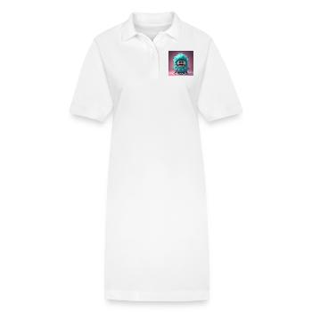 Joyeux Halloween mignon monstre marin langue effrayante - Robe polo bio PAIGER Stanley/Stella Femme - blanc - Devant