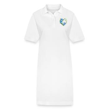 Valentine's Day Wedding Mother's Day Love Engagement - Stanley/Stella PAIGER Organic Women’s Polo Dress - white - Front