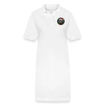 Süßer Waschbär Weihnachtsmann wünscht Frohes Fest - Stanley/Stella Frauen Bio-Polokleid PAIGER - Weiß - Vorne