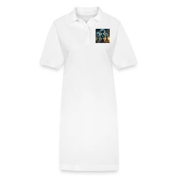 Astrophysique Spiritualité - Robe polo bio PAIGER Stanley/Stella Femme - blanc - Devant